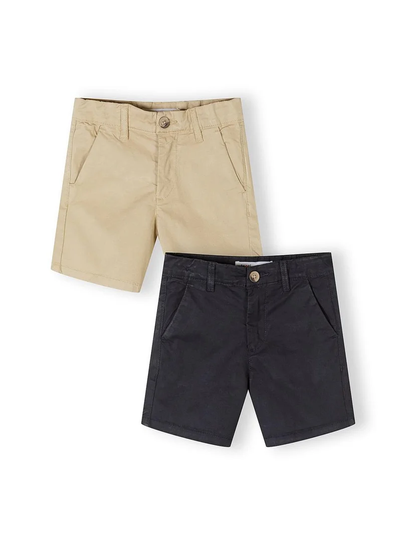 مينوتي Boys stretch cotton chino shorts stone and navy 3-15 years